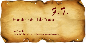 Fendrich Tünde névjegykártya