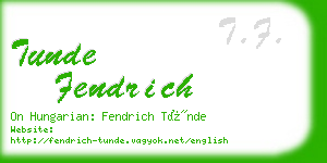 tunde fendrich business card